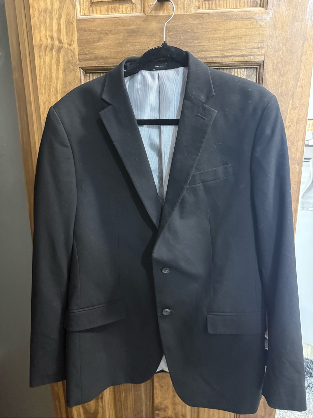 jf j.ferrar Black Two-Button Sport Coat Blazer